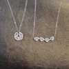 Fashion Dual purpose heart diamond gold plated zircon clover Necklace