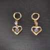 18k gold love heart excuisite earrings for females