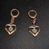 18k gold love heart excuisite earrings for females - Image 2