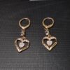 18k gold love heart excuisite earrings for females - Image 3